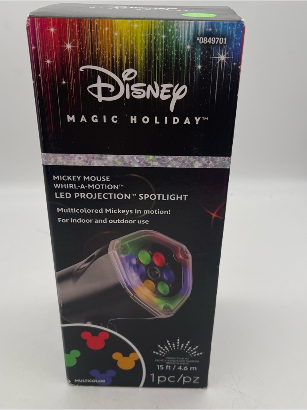 Disney Magic Holiday Mickey Mouse Fantastic Flurry LED Projection Spotlight A11